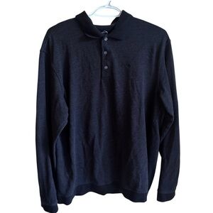 Arnold Palmer Long Sleeve Polo Black Shirt Men’s Size: L (42–44) Classic Vintage